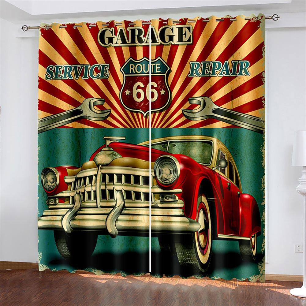 

Тканые шторы с принтом в виде мультяшных машин, затемняющие шторы для спальни с двумя независимыми шторами слева и справа 132cmx160cm