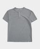PLACESTUDIOMAN Basic Cotton Waffle Snap Point Henley Neck Semi-Oversized Short Sleeve T-Shirt _3 Colors