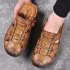 Summer outdoor sandals men's leather jelly sole casual sandals men's bag head men's hole beach men's cool slippers
