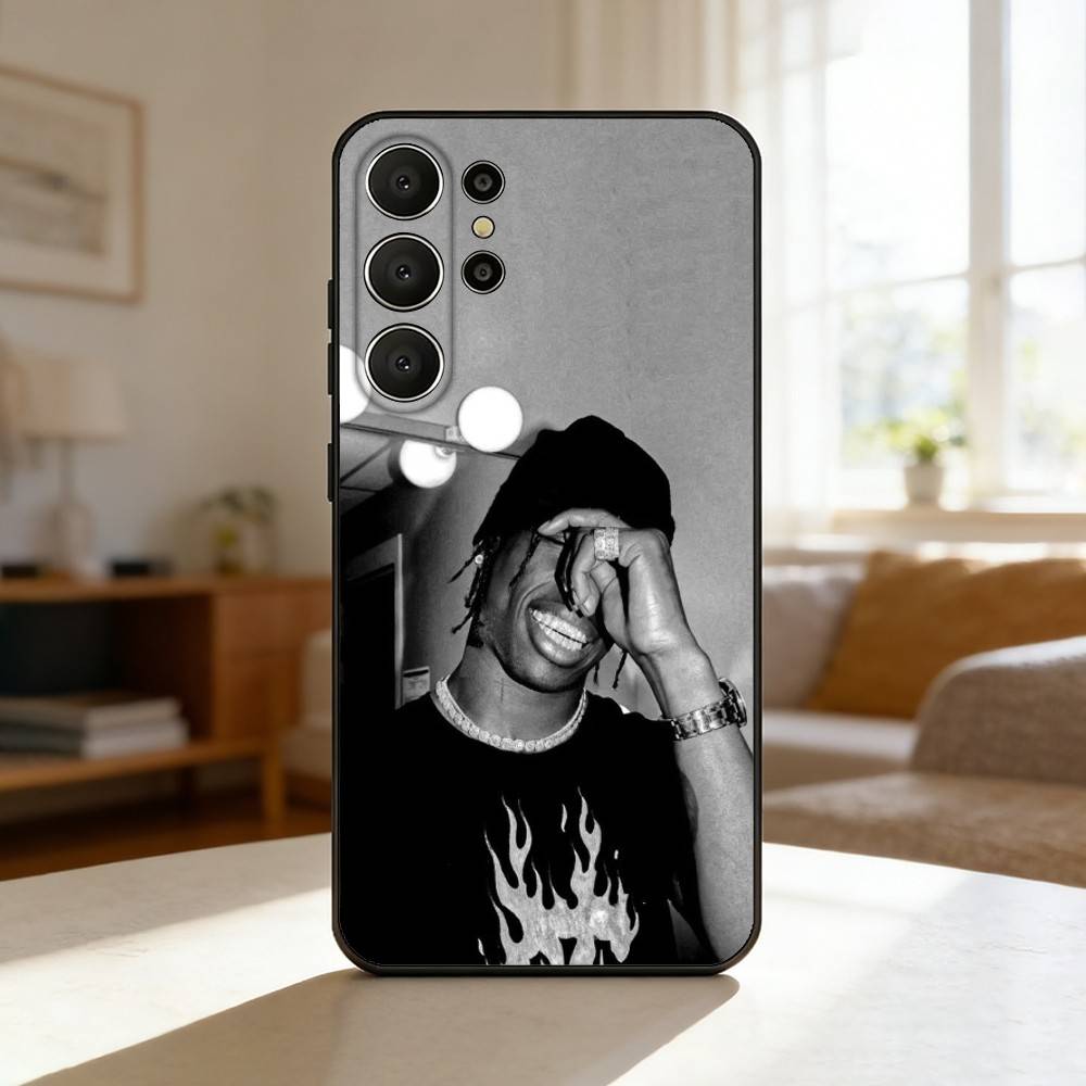 T-Travis S-ScottS Singer Phone Case For Samsung S26,S25,24,23,22,30,21,10,9,Ultra,Plus,Lite,FE Soft Black Case Samsung S25