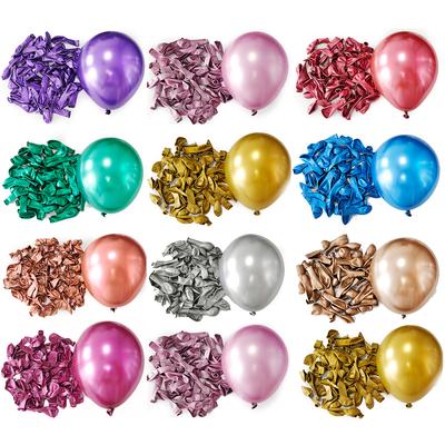 10Inch 50Pcs Latex Balloon Gold Silver Black Pink Xmax Balloon Wedding Happy Birthday Metallic Chrome Balloon Decoration