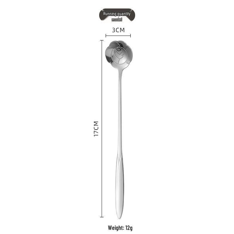 Cherry Blossom Stainless Steel Long Handle Coffee Spoon