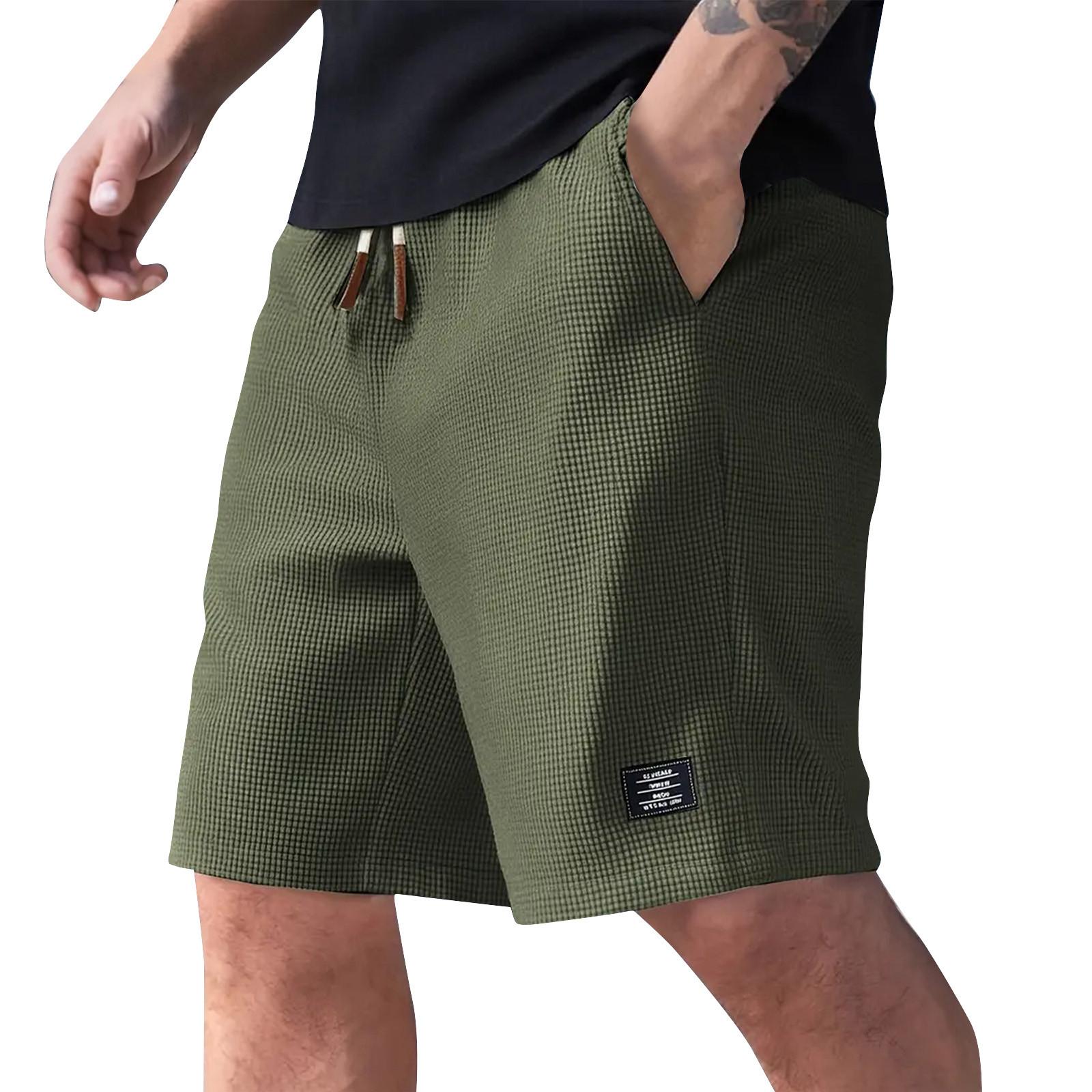 

Men s Summer Solid Color Casual Multi-Pocket Sport Cargo Shorts M