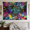 A Chic Wall Hanging, Abstract Musical Graffiti, Colorful Tech Gear, Lively Brick Wall, Ideal for Enhancing The Decor of Homes, Dormitories, And Bedroo
