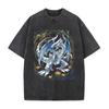 YuGiOh BlueEyes White Dragon Tshirt Summer Short Sleeve Oversized Tee Shirt Vintage Washed Cotton Tops Mens Clothing