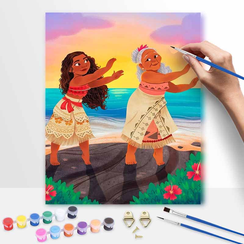 Disney Moana Grandmother Painting Oil Paint Digital Painting Art Kit Handmade DIY Painting Kit Home Decor 20x30cm