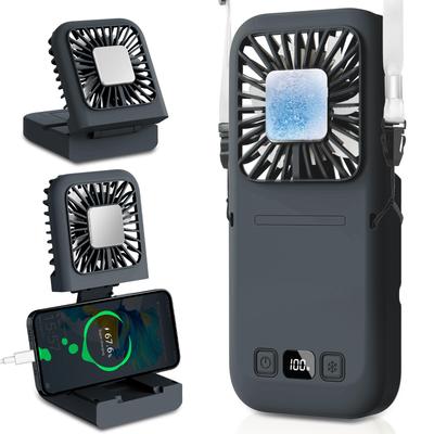 Kemolpo Handy Fan with Cooling Plate High Cooling Design Smartphone 5 Airflow 6000mAh Long Battery Life USB Angle with Heat Relief 2026 Airflow,