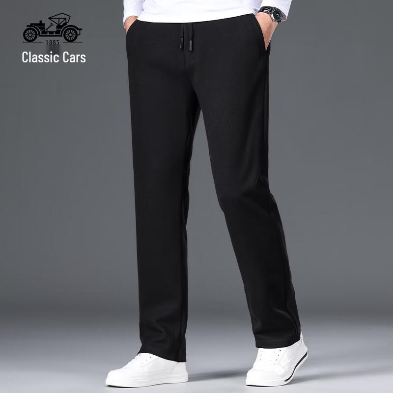 Herren Mid-Aged High-Waist Straight Fit Lässige Stoffhose