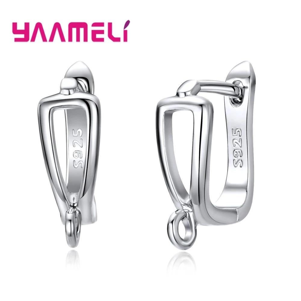 

Real 100% 925 Silver Zircon Stone Findings Earrings Leverback Earwire Fittings Components Accessories Handmade Supplies