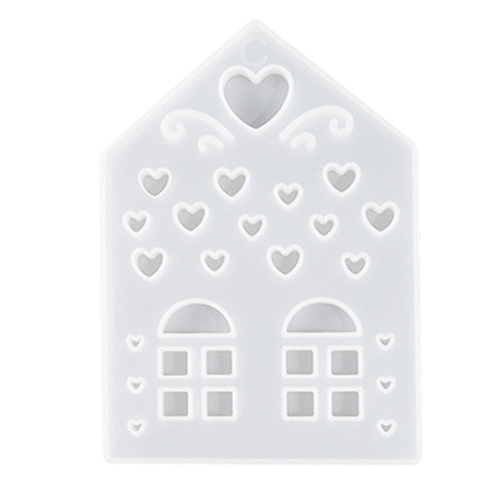 4Pcs House Candlestick Molds Front/Side/Roof/Base House Shaped Candlestick Silicone Mould Table Decorations