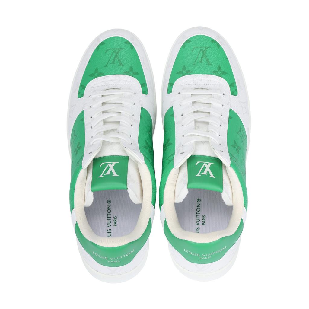 Louis Vuitton Rivoli Canvas Low Top Skateboard Shoes Men's White Green 1AARZE