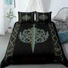 Vikings Yggdrasil Fenrir Wolf Bedding Set King Queen Double Full Twin Single Size Mythology Symbols Runes Bed Linen Set