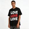 Vintage LOVE Letter Print Casual Unisex Crew Neck Top Pure cotton T-shirt