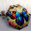 1pc Butterfly Garden Compact Travel Umbrella, Automatic Folding Lightweight Windproof 8-Bone Reinforced Design, Portable for Backpack Durabl