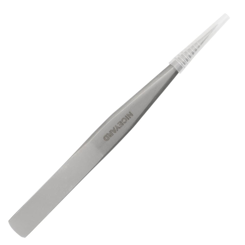 DIYWORK Precision High Temperature Resistant Stainless Steel Handle Anti-static Anti-oxidation Ceramic Tips Tweezers Straight Aimed Tweezers