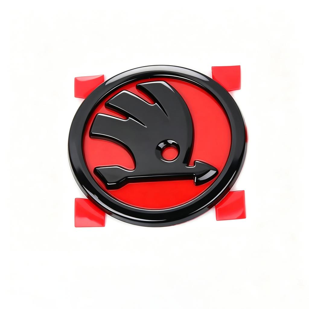 CXUX8 ABS Front Rear Emblem for Skoda Octavia Fabia, 8.0cm/9.0cm, Multi-Color Optional, Single Piece, Front Grille & Trunk Badge