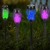Durable Solar Lights 2Pcs Outdoor Lamps with Light Sensor Automatic Patio Pathway Charging Waterproof Flickering Flame Design Garden