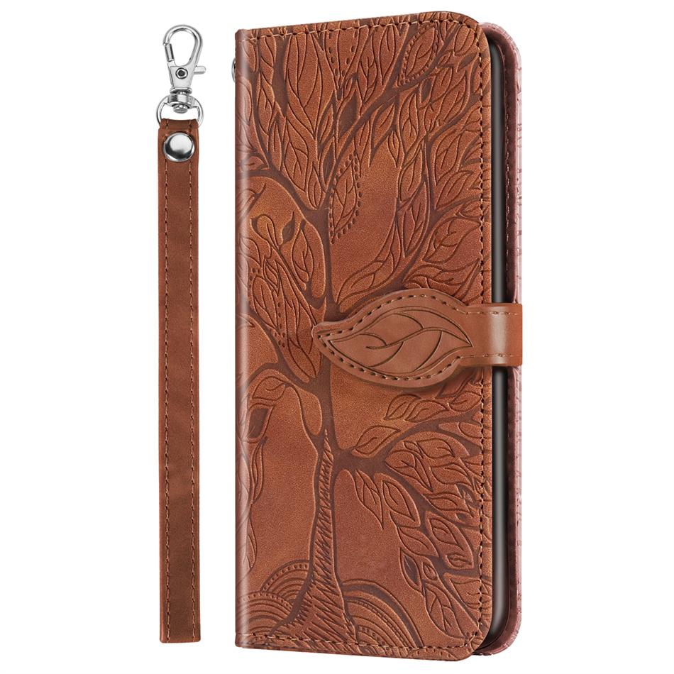 

Leather Case For Samsung Galaxy S22 S21 S20 FE S10 S9 S8 Note 10 Plus 20 Ultra A13 A52 A52S 5G Wallet Protect Cute Cover D23G For A54 5G коричневий