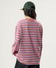UNKNOWN PLANET Ivy Stripe Round Long Sleeve T-Shirt Pink