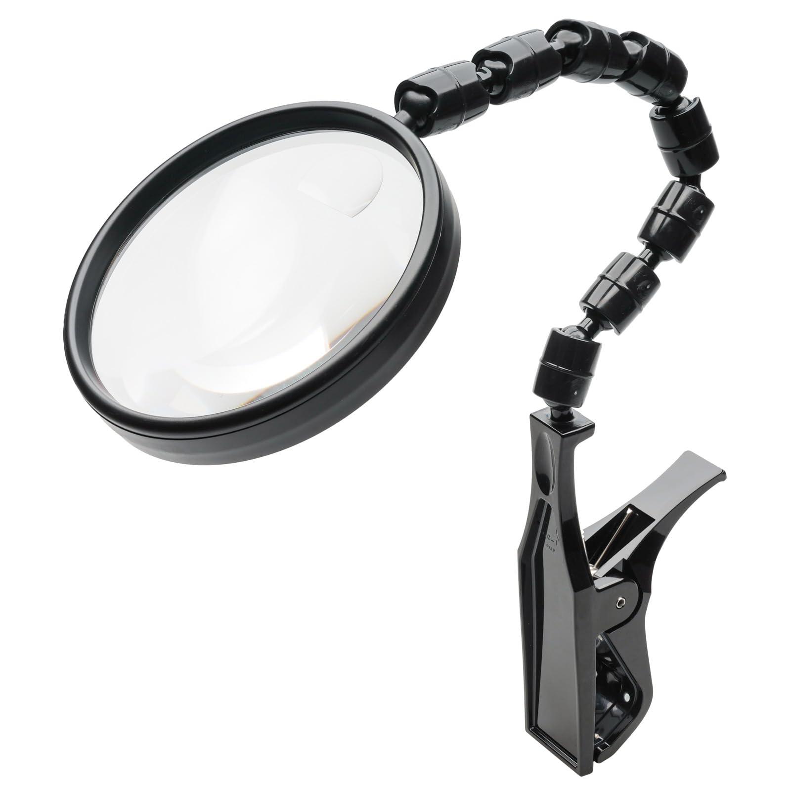 

MIZAR-TEC KL-1720PC Magnifying Glass, Plastic Lens, 2x Magnification, 4x Small Lens, 100mm Lens Diameter, Flexible Gooseneck Magnifier with Stand and