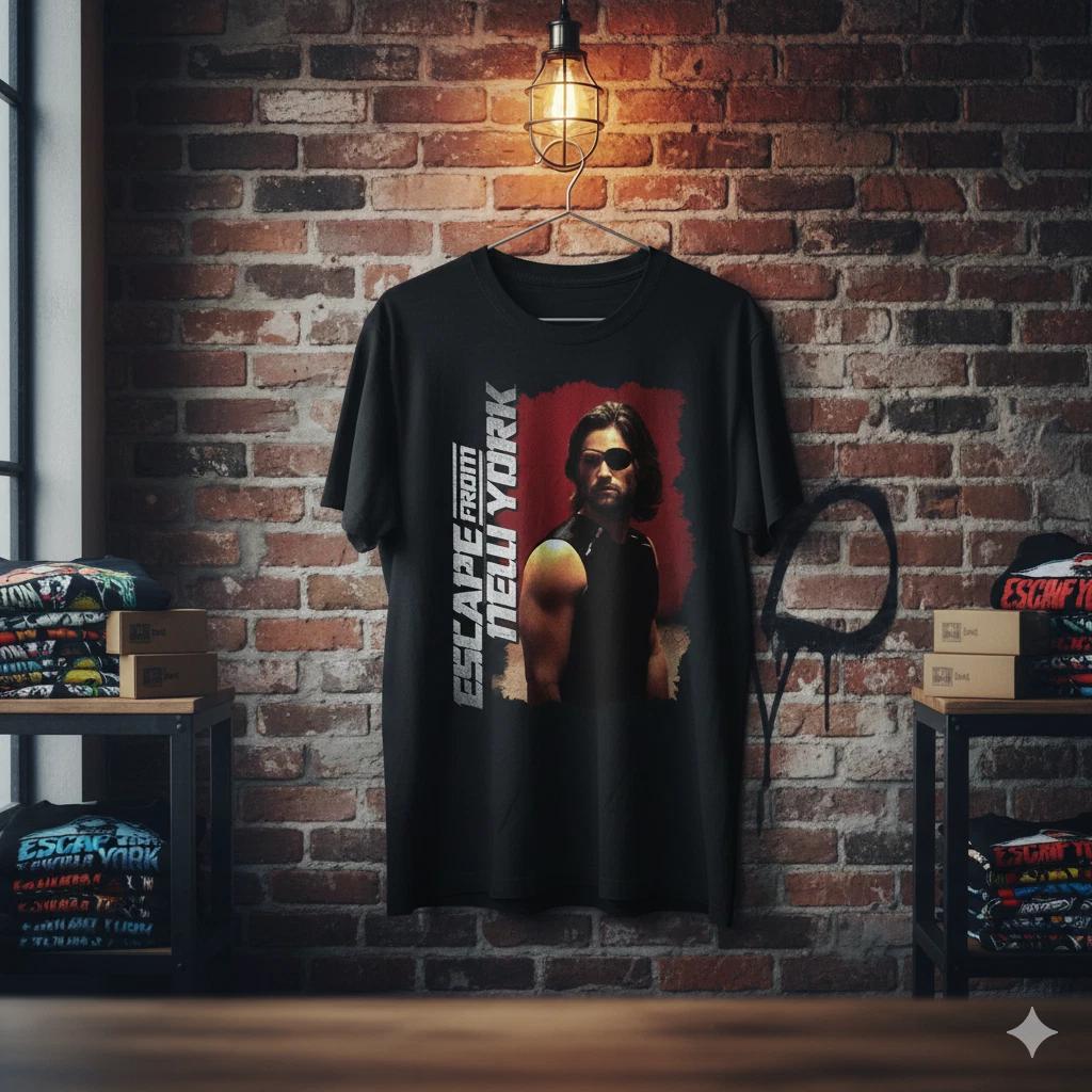 Unisex Adult Retro Movie Escape From York Movie Graphic T-Shirt Ret... XXXXL