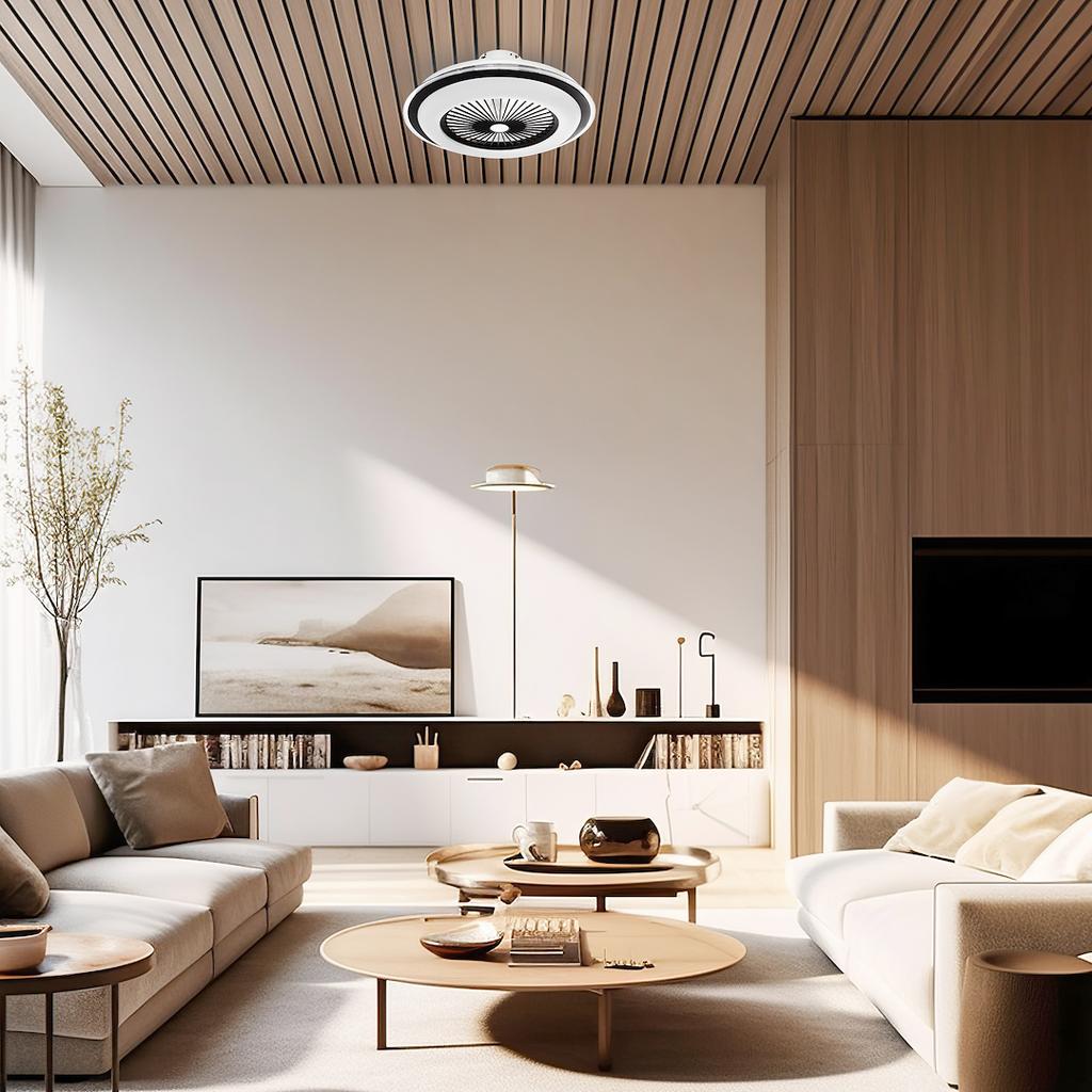 Zephyr Schwarz 48W LED + Fernbedienung Deckenventilatorlampe