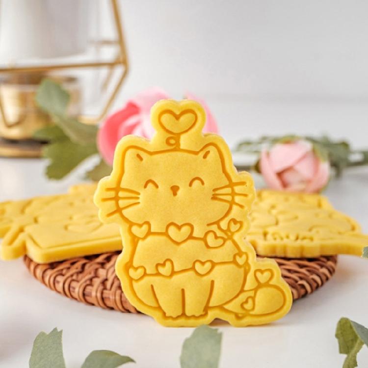 Cookie Molds Cat Shaped Valentine's Day Cookie Cutters Easy to Use Baking Gadget