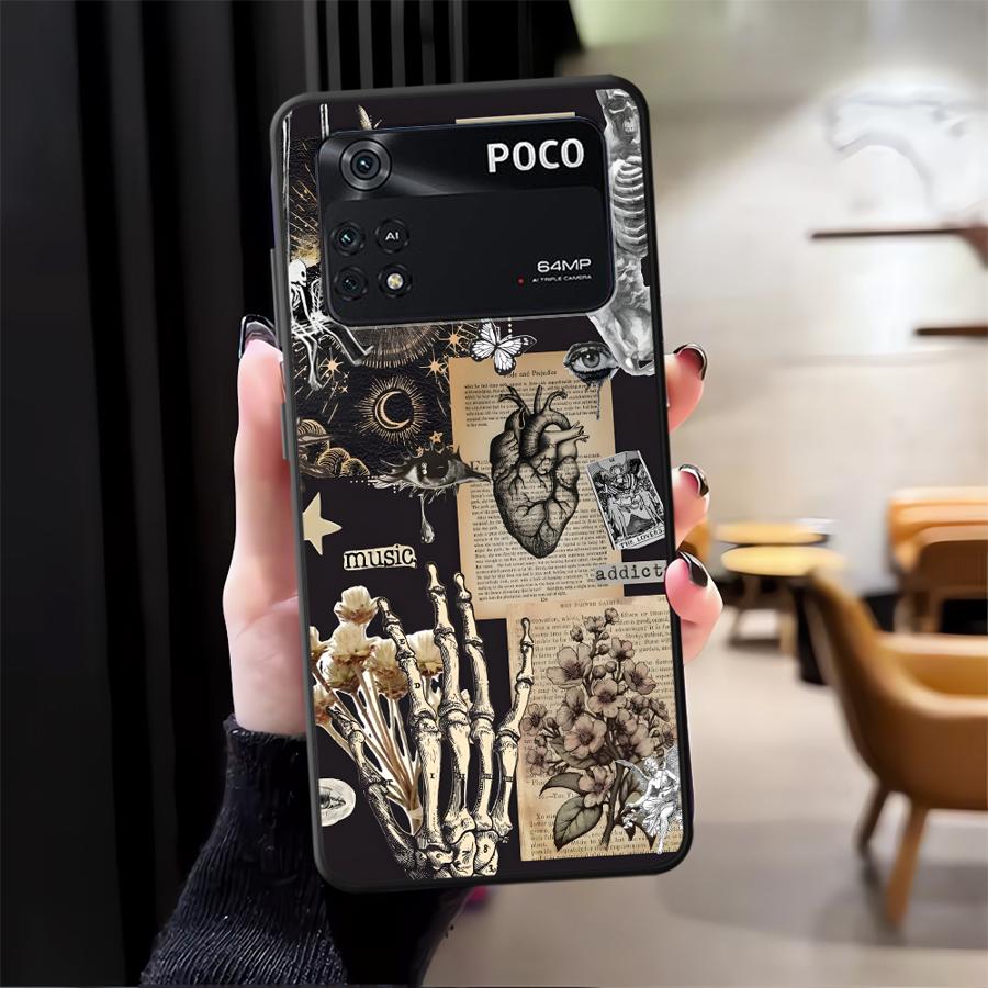 

Case for Xiaomi Poco F8 F3 M3 M4 M7 C75 F1 M5 C71 C50 X3 X4 X5 X7 Pro C61 Funda Phone Cover Gothic Pattern Poco M3 Pro