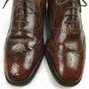 AMBLER Vintage Full Brogue Wingtip Business Shoes Brown Size 7.5 (25.5) All Leather Men's
