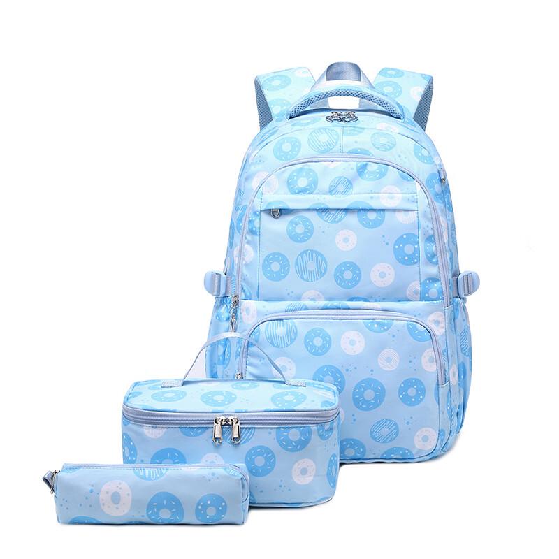 Girls  Donut Nylon Waterproof 3-Piece School Backpack Set One Size