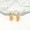 Trendy Simple Geometric Hollow Zircon Stud Earrings Light Luxury Earrings