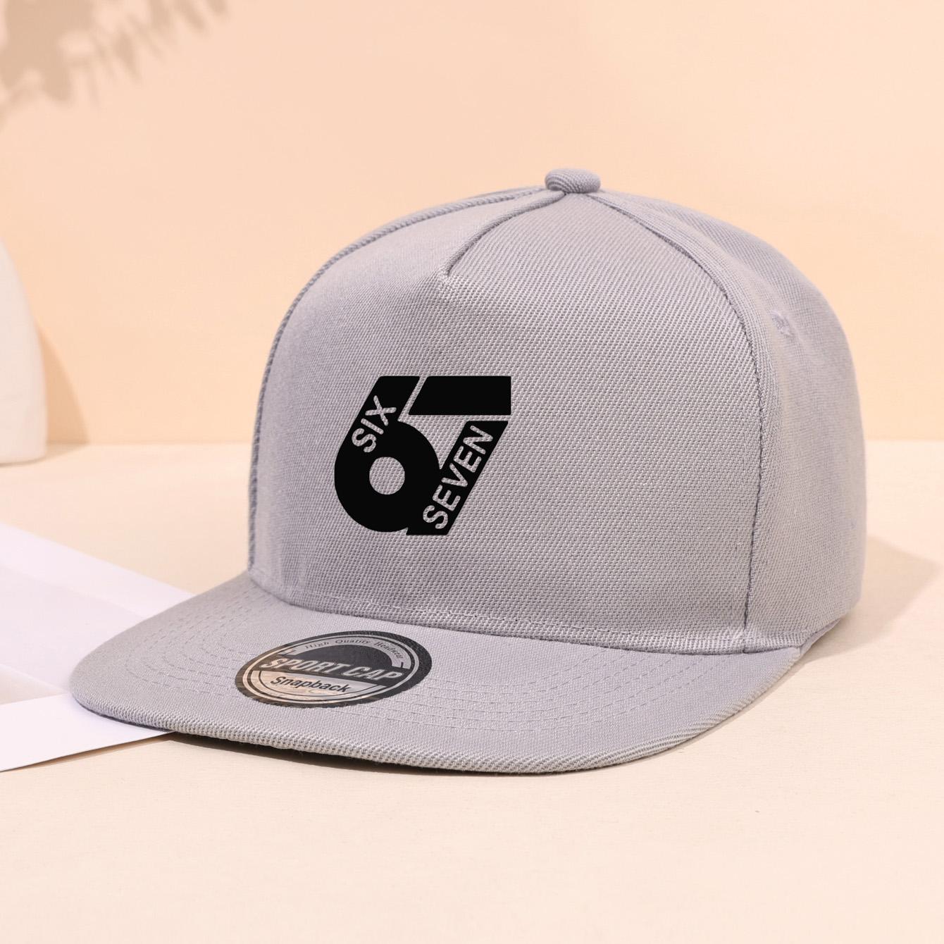 

1PC 67 standard flat edged baseball cap, fashionable and explosive street style, fashionable accessories сірий