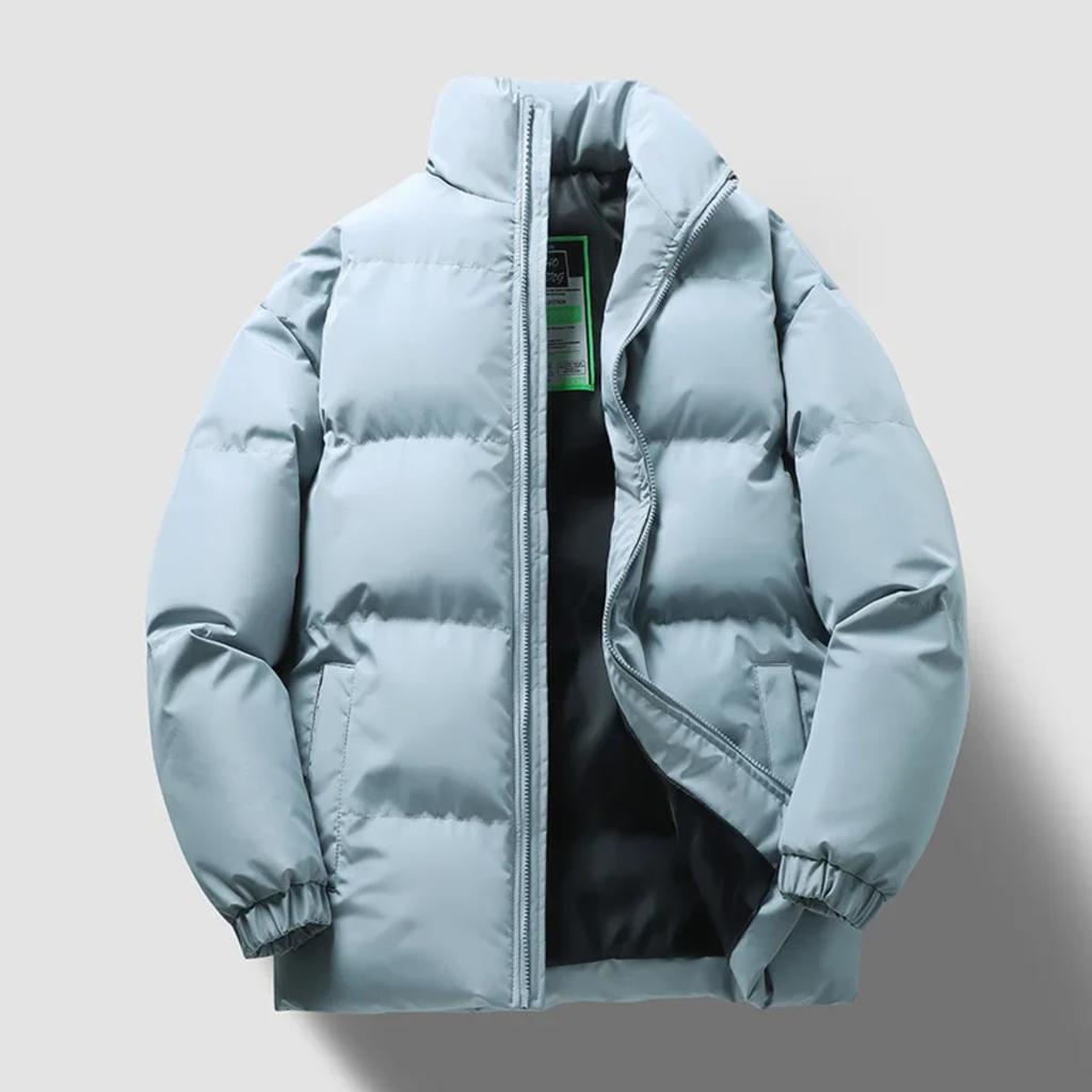Winter Padded Jacket Men Fashion Stand Collar Long Sleeve Quilted Coat Large Size Loose Thick Warm Casual Sports Wadded Jacket
