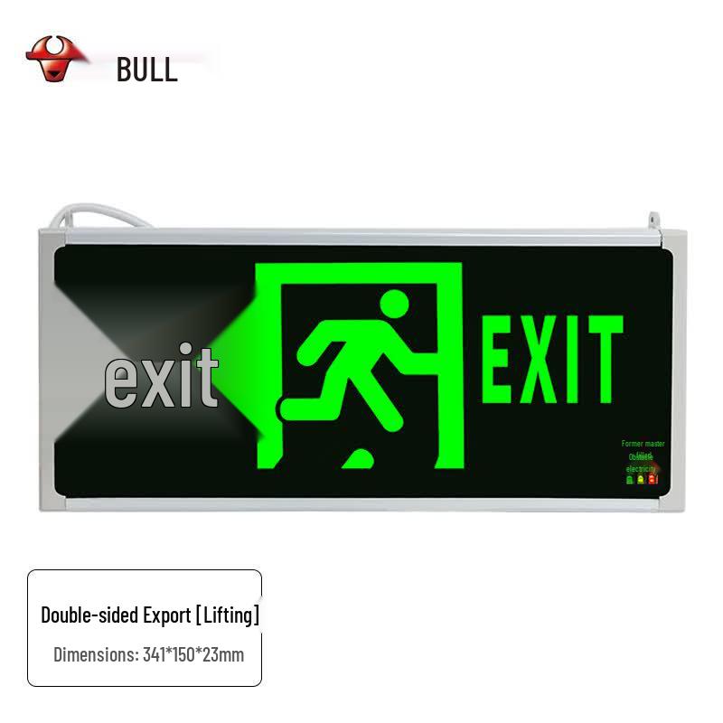 BULL GN-BLZD Double-Sided Ceiling Mount LED Emergency Exit Sign