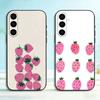 Japanese Korean Sweet Strawberry Phone Case Black Silicone Soft For Samsung Galaxy A73,A72,A71,A70,A53,A52,A51