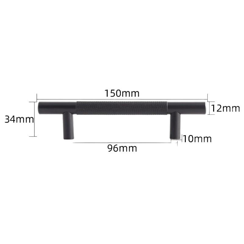 Modern Solid Aluminum Alloy Knurled Handles,Drawer Pulls,Furniture Door Carved Knobs,Round T Bar Handle Kitchen Cabinet Hardware