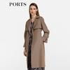 PORTS Women's Belted Wool Blend Mid-Length Coat