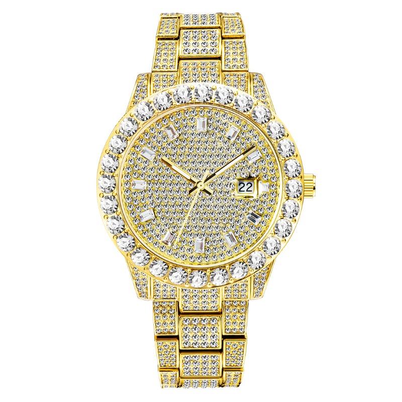 MISSFOX Watch, High-End Fashion Dial Full Diamond Watch Men's Hip Hop Quartz Watch