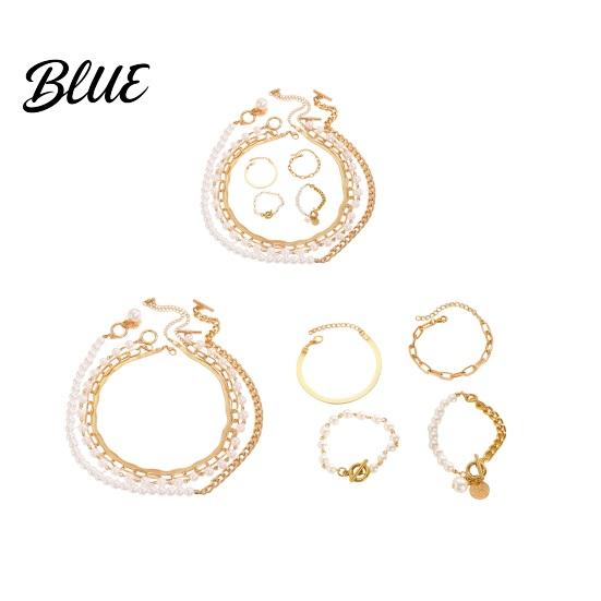OT Buckle Chain Bracelet 1 Set Necklace Cuban Chains Long-lasting