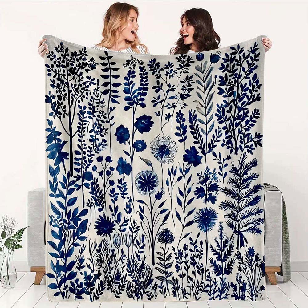 1pc Tropical Flamingo Palm Tree Hibiscus Flower Throw Blanket Soft Cozy Summer Beach Blanket for Home Couch Bed