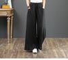 Sixteen Colors Multi-color High Waist Wide-Leg Linen Cotton Korean Style Women's Pants, Spring/Summer, Plus Size, Floor-Length, Straight Leg.