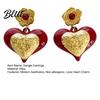 Elegant Earrings Red Heart Dangle Love Drop Sensitive Ears