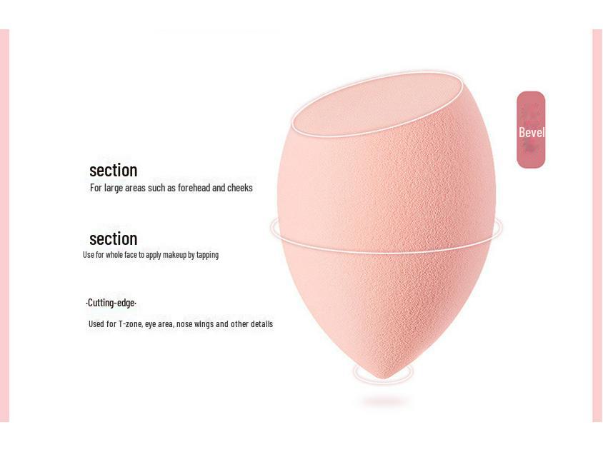 Mjuk sminksvamp i äggform för dubbel användning, för torr och våt applicering