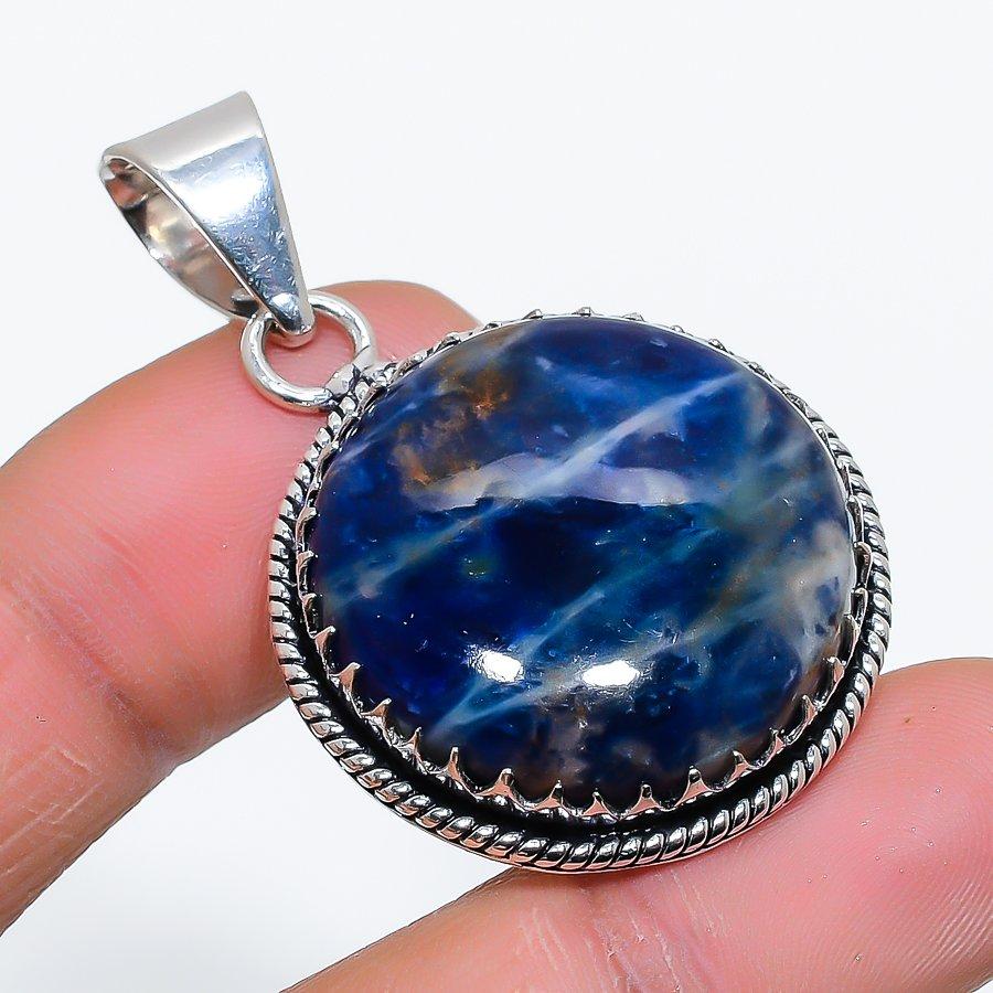 

Sodalite Gemstone Handmade 925 Sterling Silver Jewelry Pendant 1.77 SU-9952