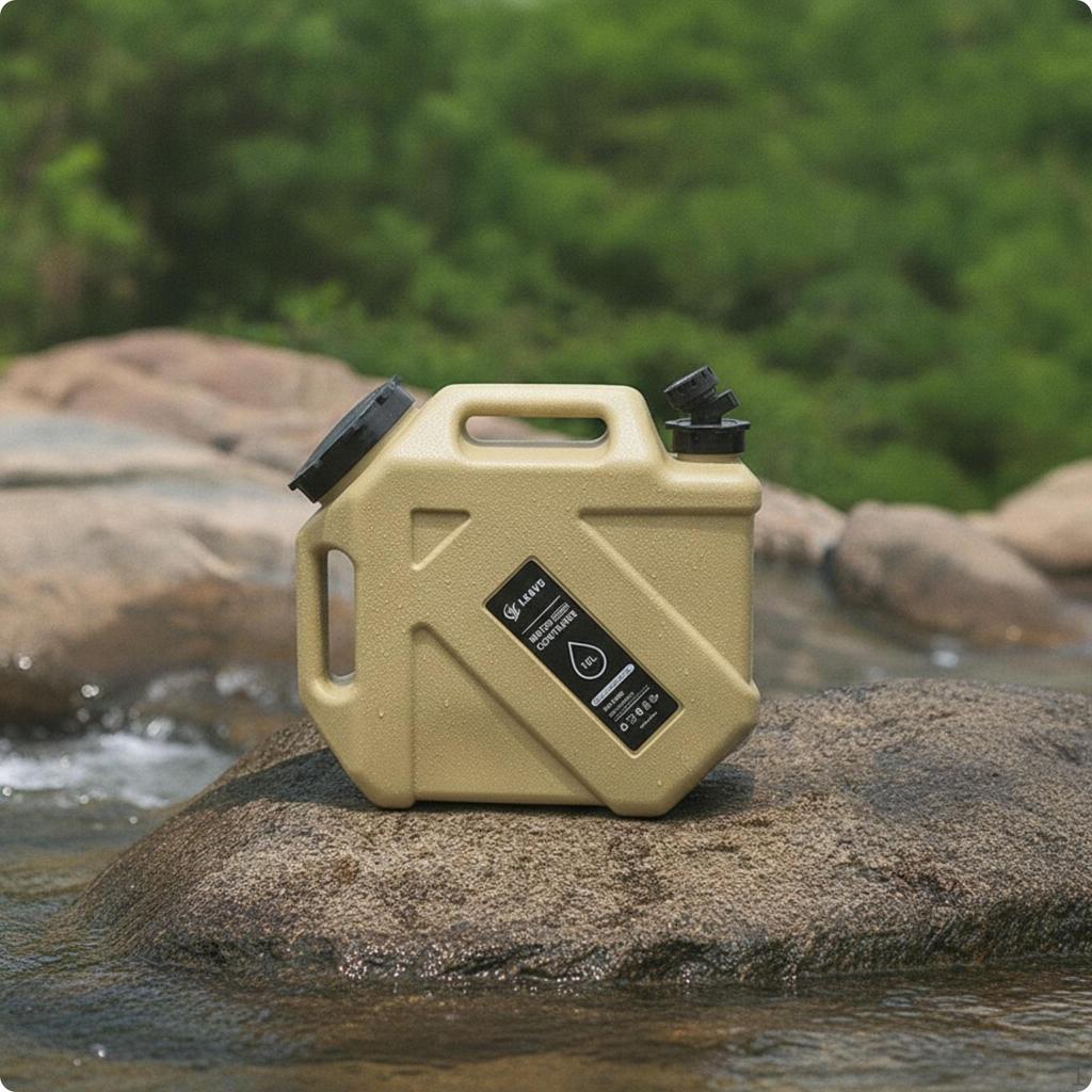Contenant d'eau Seau de qualité alimentaire avec robinet pour campeurs, voyageurs, road trips Vert armée