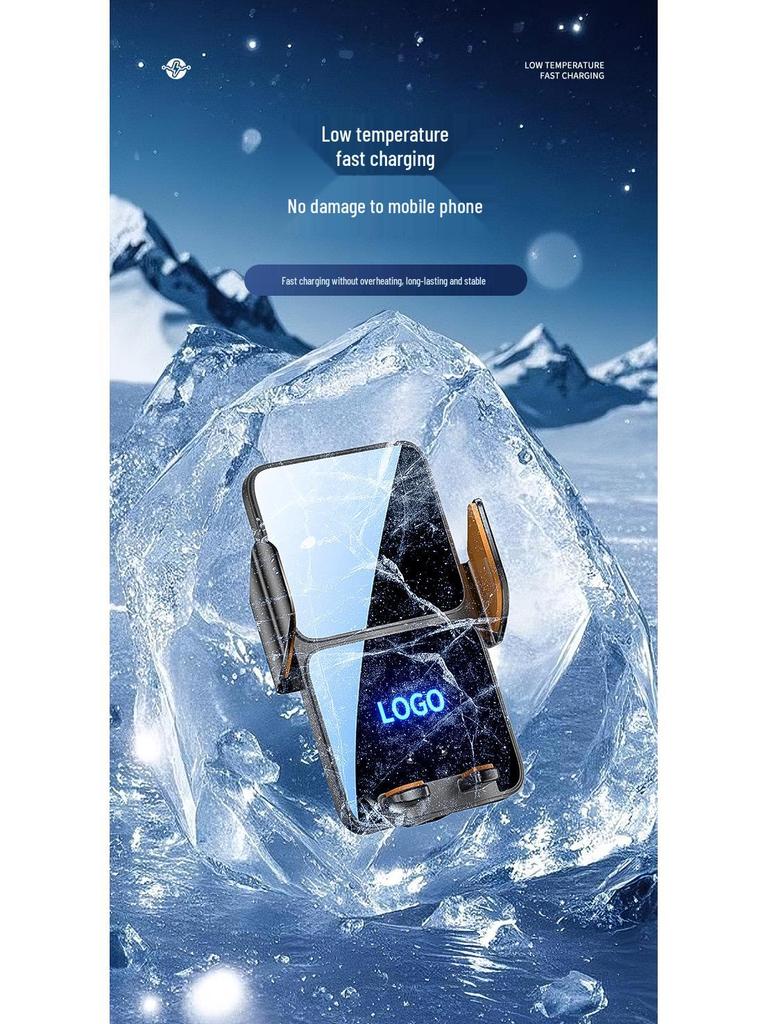 Wireless Car Charger Mount with Automatic Locking & Logo Display