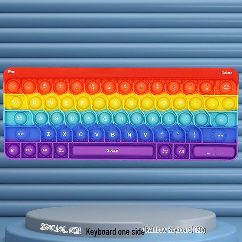 24cm Silicone Rainbow Kids' Learning Toy: Letters, Numbers, Multiplication Pop-It Fidget