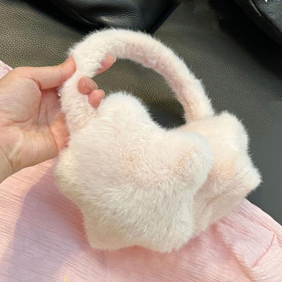 Women Earmuffs Star Design Solid Color Windproof Coldproof Outdoor Riding Earmuffs Adjustable Winter Ear Warmers