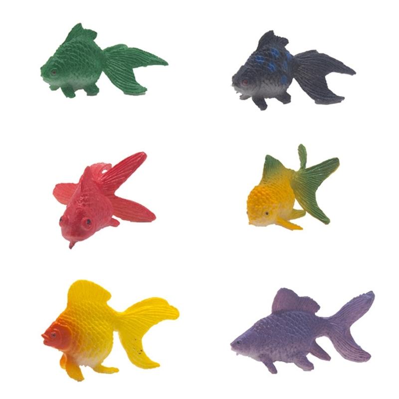 12pieces Plastic Goldfish Aquariums Ornaments DIY Mini Artificial Hand Painted Adult Collection Model Fish Tank Toy