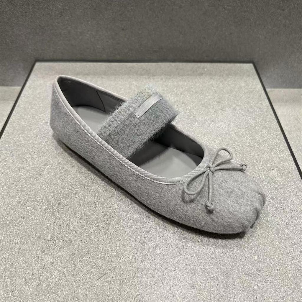 Flat-bottomed bow Mary Jane ballet shoes, new elastic casual versatile niche women's shoes in autumn 2025